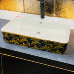 Imported Black & Gold Ceramic Art Vanity Bowl