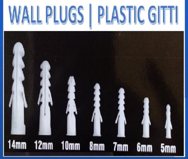 white Plastic wall Plugs | plastic Gitti
